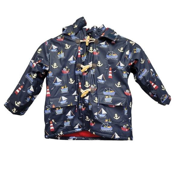 New JoJo Maman Bebe Boys 4-5 Years Waterproof Fleece Lined Fisherman's Jacket